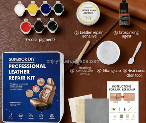 Kit de réparation <span class=keywords><strong>cuir</strong></span> et vinyle pour sièges de voiture, kit de réparation de trous et fissures, outil de restauration du <span class=keywords><strong>cuir</strong></span> - Product Image 2