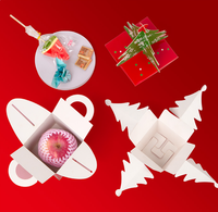 Boîte cadeau de Noël de luxe personnalisable haut de gamme avec estampage à chaud doré, revêtement UV évanescent, en papier recyclable, vente en gros pour bonbons/gâteaux