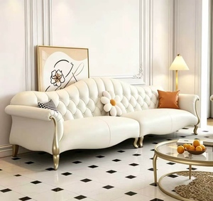 Palace Style Luxury and High-end Leather <b>Sofa</b> Living Room <b>Small</b> Apartment European and American Retro Cream Style <b>Sofa</b> - Product Image 5