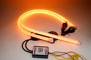 ไฟเดย์ไลท์แบบรีโมทคอนโทรล ไฟเลี้ยวแบบไหล 30 ซม. 45 ซม. RGB ไฟนำทางแบบ LED สำหรับรถยนต์ - Product Image 3