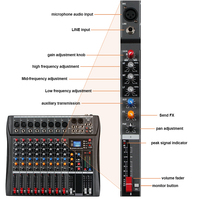 Console de mixage audio professionnelle OEM DX8 8 canaux pour karaoké