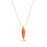 Pendentif Poisson Écaille Coloré avec Émail Brillant, Collier Chaîne Os de Serpent Élégant, Bijoux Amusants et Mignons pour Femmes, Vente en Gros TGXL14893