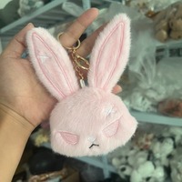 Nouveau Pendentif Peluche Lapin Noir Transfrontalier, Design Bully, Accessoire de Sac, Porte-clés Dessin Animé, Rembourrage Coton PP, Unisexe