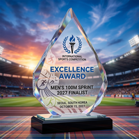 Trophée en cristal de pointe de montagne, best-seller européen, multicolore, 3 tailles, récompense pour les champions d'équipe et la reconnaissance des employés