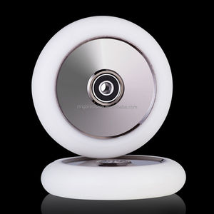 <span class=keywords><strong>Freestyle</strong></span> hollow core white and black Chrome Scooter wheels <span class=keywords><strong>110mm</strong></span> kick Scooter tires with bearing on sale - Product Image 1