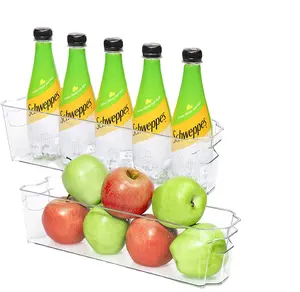 Starfar şeffaf şeffaf akrilik plastik buzdolabı buzdolabı istiflenebilir kiler bira Soda kola kutusunda oyuncak araba raf