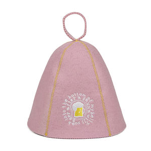 Lana natural personalizada, venta al por mayor, sombrero de sauna OEM, lana grande para mujer - Product Image 1