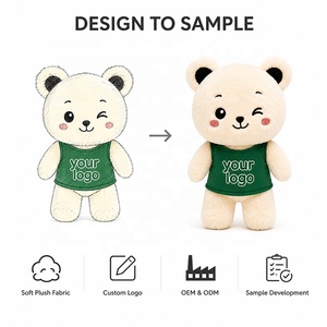 Peluche personnalisée, personnalisation à guichet unique, ours en peluche, du <span class=keywords><strong>concept</strong></span> à la production en série, <span class=keywords><strong>prix</strong></span> d'usine pour animaux en peluche sur mesure - Product Image 1