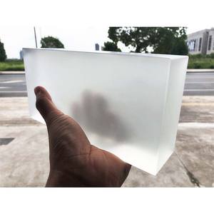 Blocs de verre givré, briques, verre cristallin poli fin, <span class=keywords><strong>pas</strong></span> <span class=keywords><strong>cher</strong></span>, brique de verre décorative, solide, opaque, brique de verre de construction - Product Image 1