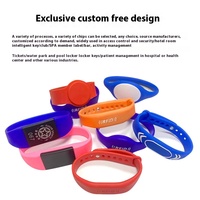 Pulsera de silicona de alta frecuencia con mini etiqueta, venta al por mayor, pulsera NFC para exteriores para control de acceso de bloqueo inteligente, pulsera RFID IC