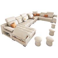 Nouveau Canapé 2024 de Salon en Cuir Anti-Rayures et Tissu, Canapé d'Angle pour Grand Appartement, Modèle Simple et Moderne en Latex, Collection Complète