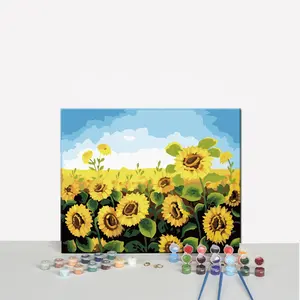 Peinture à l'huile par numéros 40x50, acrylique, séries de <span class=keywords><strong>tournesol</strong></span>, artisanat créatifs, DIY bricolage, 40x50, pour enfants - Product Image 5