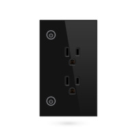Stop Kontak Pintar WiFi Tuya Smart Versi AS 2CH, Alexa/Google Assistant, 15A, Timer, Panel Kaca ABS, PST-SM-PW801