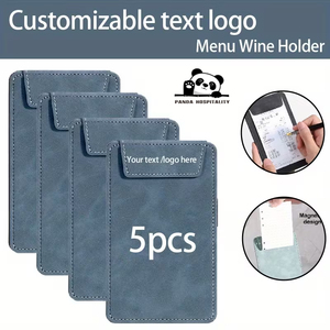 Porte-argent de restaurant en cuir PU avec logo personnalisé de luxe, fermeture magnétique, clip et plaque unique, plusieurs couleurs, impression par gravure - Product Image 3