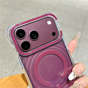 เคสแม่เหล็กใสลายคลื่นน้ำ สำหรับ iPhone 18 17 16 15 Pro Max ป้องกันการกระแทกแบบถุงลมสี่มุม ฝาหลังแข็ง - Product Image 4