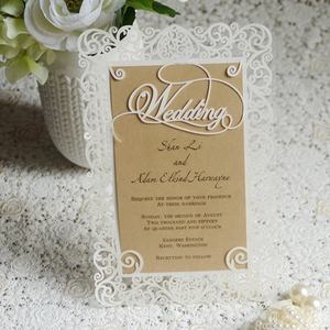 Invitation de <span class=keywords><strong>mariage</strong></span> fantaisie découpée au laser de luxe personnalisé, invitation, cartes de <span class=keywords><strong>menu</strong></span> floral avec étiquette nominative personnalisée en 3D - Product Image 5