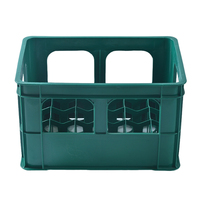 Caisse de stockage en plastique HDPE pour bière et vin, 24 bouteilles, empilable, conteneur en maille, conteneurs en plastique écologiques