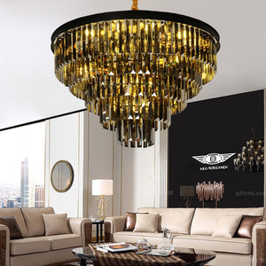 โคมไฟตกแต่งโรงแรมราคาถูกโคมไฟระย้าตกแต่งบ้านโคมไฟระย้าคริสตัลแบบทันสมัยสีดำ- - Product Image 4