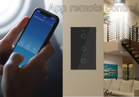 Interrupteur mural intelligent Tuya Wifi avec panneau tactile en verre trempé, éclairage arrière désactivé, pour produits d'automatisation domestique