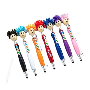 Customizable Cute Plush <b>Doll</b> <b>Head</b> Stylus Pen - Christmas Promotional Gift with Printed Logo - Product Image 1