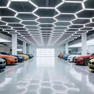 Lumière <span class=keywords><strong>de</strong></span> <span class=keywords><strong>garage</strong></span> <span class=keywords><strong>LED</strong></span> hexagonale RGB, lumière <span class=keywords><strong>de</strong></span> plafond modulaire à changement <span class=keywords><strong>de</strong></span> couleur en forme <span class=keywords><strong>de</strong></span> nid d'abeille, commande par application, télécommande intelligente pour <span class=keywords><strong>garage</strong></span> - Product Image 4
