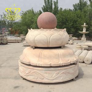 Marmo bianco fiore di loto scultura per giardino all'aperto funzione d'acqua decorazione di arte di strada in alberghi ville cucine laghi - Product Image 4