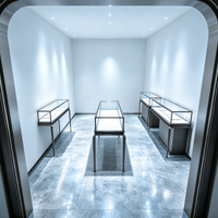 Vitrine élégante en verre, présentoir à bijoux, mobilier de présentation pour la décoration intérieure des bijouteries et l'attraction des clients