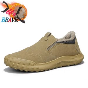 Zapatos de Hombre para Otoño e Invierno, Color Sólido, a la Moda, Antideslizantes, de Algodón y Forro Polar, para Trabajo al Aire Libre y Montañismo - Product Image 5