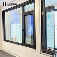 Ventana Abatible de Aluminio Moderna y Eficiente Energéticamente con Certificación NFRC, Doble/Triple Acristalamiento, para Uso Comercial y Residencial