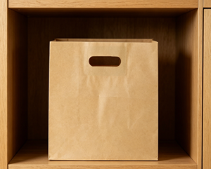 Handleless kraft paper bag made of thickened food grade kraft paper with heat pressing forming process sturdy shape - Product Image 3