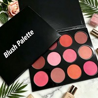 Nouvelle Arrivée Palette Professionnelle de Fards à Joues, Enlumineurs et Contours Minéraux Haute Pigmentation à Marque Blanche, Personnalisable, Scintillant, 12 Couleurs