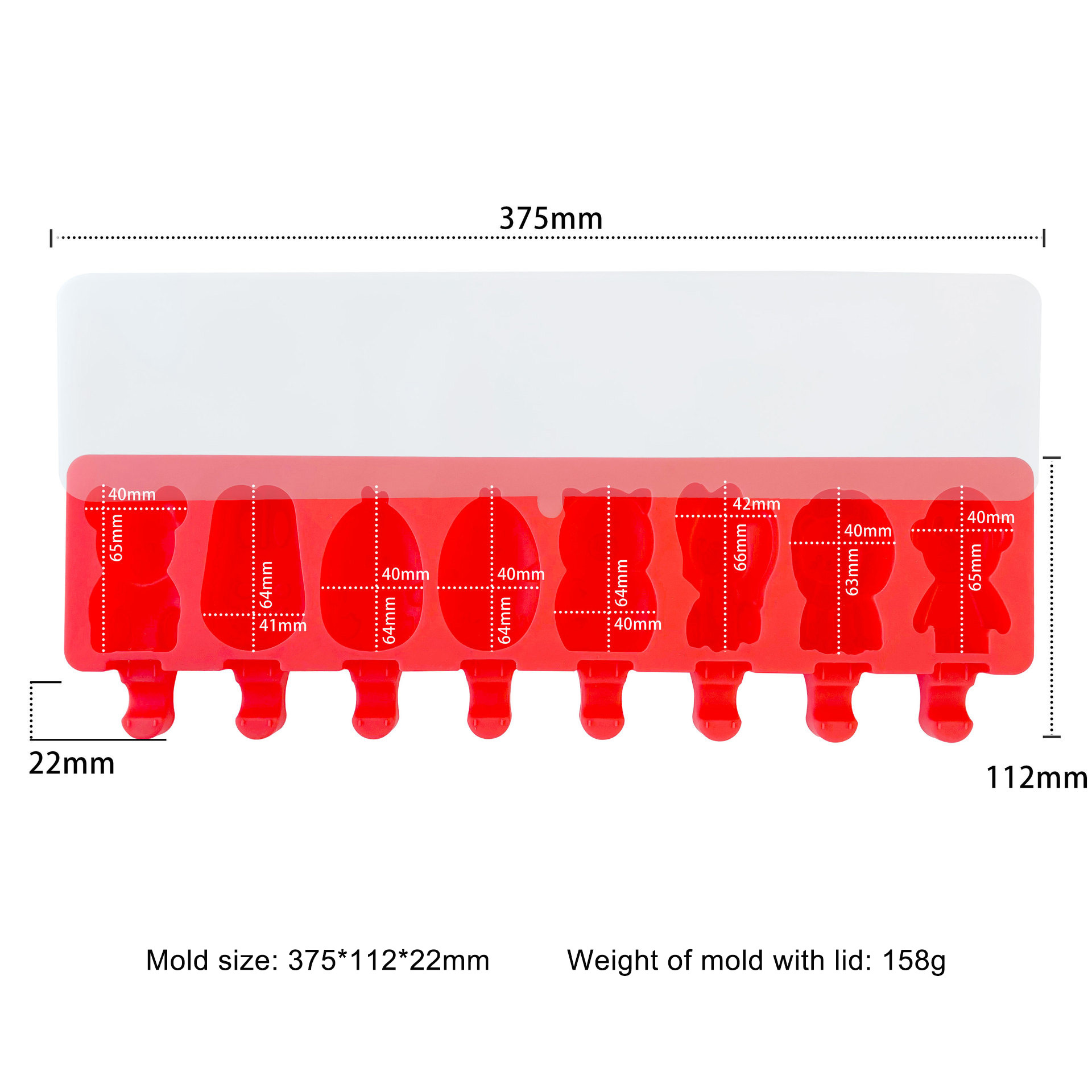 8 Cavity animal J-361 - Red