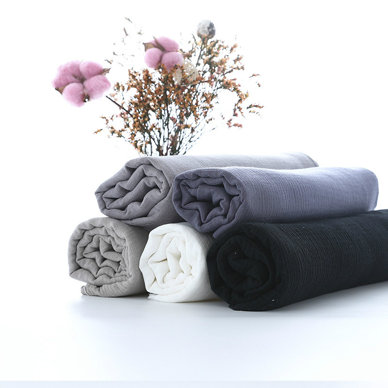 Креп-ткань из 100% хлопка, белый/черный/серый, однотонная хлопковая ткань Seersucker для рукоделия, швейная детская одежда, одежда для сна