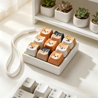 Porte-clés mécanique à 4 touches avec logo personnalisé, impression UV, clavier LED lumineux, outil de décompression en acrylique motif dessin animé