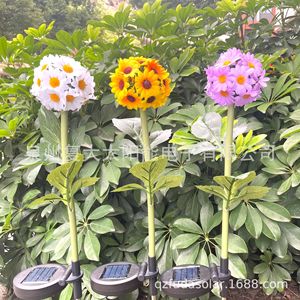 Lámpara Solar con Forma de Bola de Flores, LED, Decoración para Jardín y Césped, Resistente al Agua, con Célula Solar Monocristalina, Garantía de 2 Años - Product Image 4