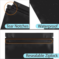 Sacs refermables noirs avec logo personnalisé, sachets anti-odeur en aluminium Cali Packs 3.5, sacs Mylar en aluminium anti-odeur pour stockage alimentaire avec fermeture éclair