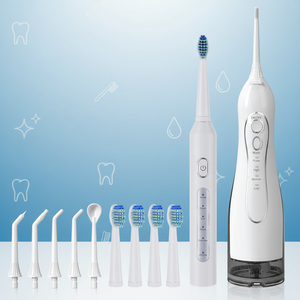 Irrigador Bucal y <span class=keywords><strong>Cepillo</strong></span> de <span class=keywords><strong>Dientes</strong></span> Eléctrico Eisler F5+T5 con Logotipo Personalizado, Portátil y Recargable - Product Image 1