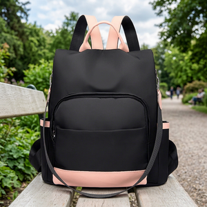 Women's Lady PU Nylon <b>Backpack</b> Large Capacity Casual Travel Rucksack Teenage Girl High Quality <b>School</b> Bookbag - Product Image 2