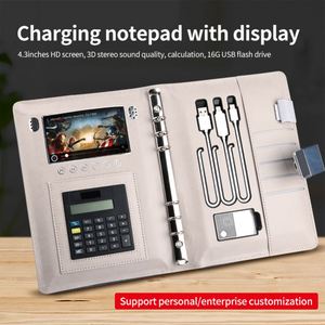 2026 Wireless Charger Advertising LCD Media Video Players Display Finger Print Lock <b>Diary</b> Planner <b>Notebook</b> with Power Bank - Product Image 2