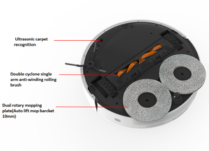 GEERLEPOL V9 Robot de Limpieza Doméstica Automático con Filtro HEPA LDS, Mopa Húmeda/Seca, Motor sin Escobillas, Succión de 8000PA, Funciona con Batería - Product Image 6