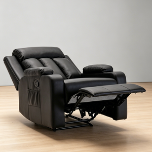 Sillón Reclinable Manual de Cuero, Ajustable de 90 a <span class=keywords><strong>160</strong></span> Grados, con Bolsillo Lateral, para Sala de Estar o Dormitorio - Product Image 3