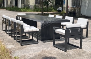 Ensemble <span class=keywords><strong>de</strong></span> <span class=keywords><strong>table</strong></span> et <span class=keywords><strong>de</strong></span> chaises <span class=keywords><strong>de</strong></span> salle à manger en <span class=keywords><strong>aluminium</strong></span> imperméable écologique moderne 2025 pour 8 <span class=keywords><strong>personnes</strong></span>, meubles <span class=keywords><strong>de</strong></span> <span class=keywords><strong>jardin</strong></span> d'extérieur - Product Image 4