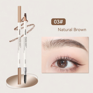 <span class=keywords><strong>Crayon</strong></span> à sourcils double tête brun foncé, résistant aux taches et à l'eau, avec pinceau pour créer des sourcils naturels effet poil à poil, tenue longue durée. - Product Image 4