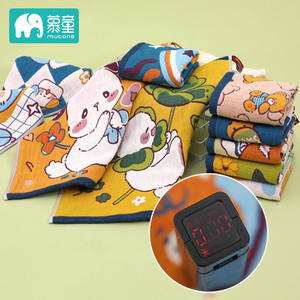 <span class=keywords><strong>Serviette</strong></span> carrée en gaze de coton pur <span class=keywords><strong>Serviette</strong></span> de visage de <span class=keywords><strong>maternelle</strong></span> tout coton douce et absorbante pour enfants Motif de dessin animé imprimé - Product Image 5