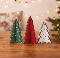 Décorations de table en bois en forme de sapin de Noël, écologiques et recyclables, lot de 3, prix de gros usine pour la maison - Vente chaude