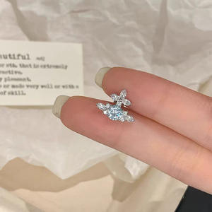 Boucles d'oreilles coréennes EH392, collection Saturn, style occidental, <span class=keywords><strong>reine</strong></span>, mère, zircon, tendance, en acier inoxydable, mignonnes, exquises, petites boucles d'oreilles - Product Image 5