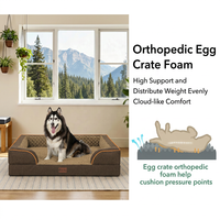 Canapé-lit pour chien en lin, imperméable, orthopédique, avec mousse alvéolée et intérieur matelassé, pour détaillants et usines sur mesure