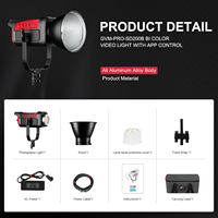 GVM SD200B Pro Lumière LED pour la photographie, kit d'éclairage pour la photographie, équipement d'éclairage, accessoires pour studio photo