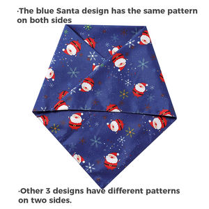 وشاح للكلاب لعيد الميلاد بطباعة مزدوجة الجانب، نمط شجرة عيد الميلاد وسانتا كلوز، مصنوع من البوليستر للصيف - Product Image 5