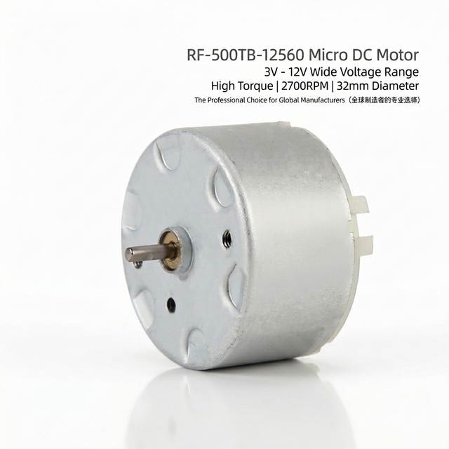RF-500TB-12560 Micro DC Motor 3V-12V 2700RPM Quiet 32mm Brushed Motor for Humidifier Scent Diffuser Smart Home DIY Toy Fan